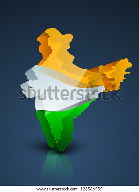 India Map National Flag Colors Eps Stock Vector (Royalty Free ...