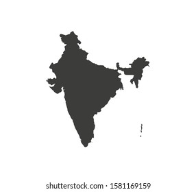 India map on white background. Vector illustration.