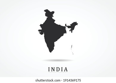 India Map on white background - Vector illustration eps 10