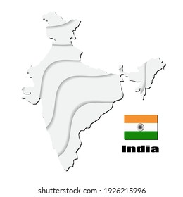 India map on white background. vector illustration.