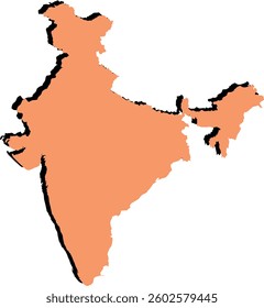 India Map Outline Vector Symbol Art Design