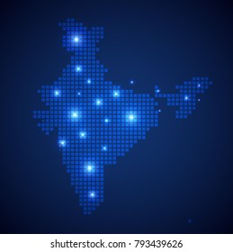 India map page symbol for your web site design India map logo, app, UI. Wire frame 3D mesh polygonal network line, design sphere, dot and structure. India map.vector illustration eps 10