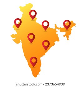 India map pin location vector illustration