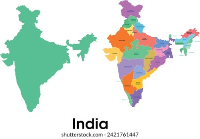 Mapa de India con división política