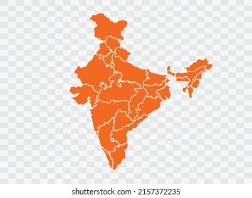 India map Republic map orange Color on White Backgound  illustration eps 10