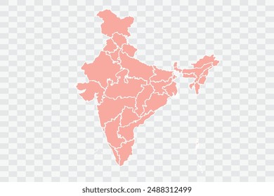 India Map salmon Color Background quality files png