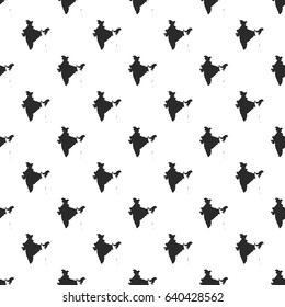 India map seamless pattern, isolated on white background. Vector illustration, easy to edit.