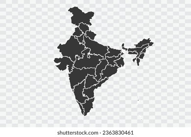 India Map Shadow Color on White Background quality files Png