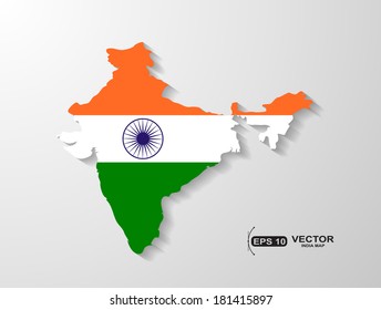 India map with shadow effect