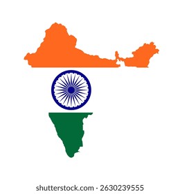 India map silhouette flag icon