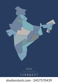 India map.
a simple map of the country.
