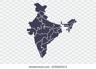 India Map Slate Color on White Background quality files Png