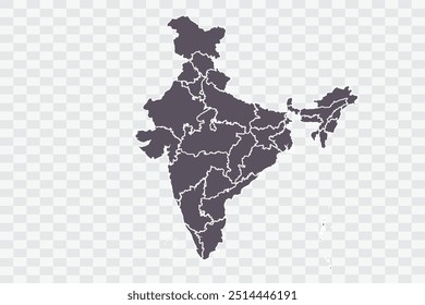 India Map Smoke Color on White Background quality files Png