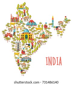 India Map Travel Tourism Background Vector Stock Vector (Royalty Free ...