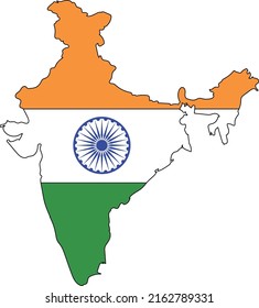 India Map Try Colour Flag Stock Vector (Royalty Free) 2162789331 ...