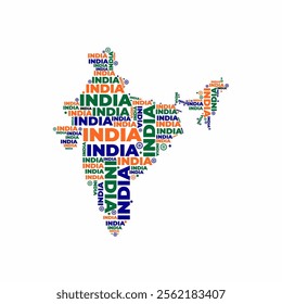 India map typography illustration design