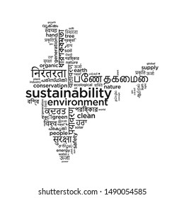 India Map Typography on Sustainability 