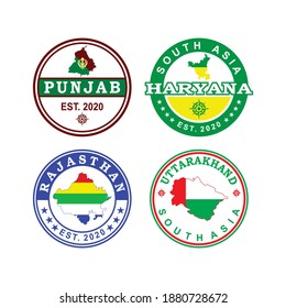 India-Karte, Vektorgrafik, asiatisches Logo