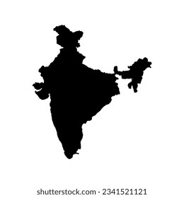 India map vector black and white.