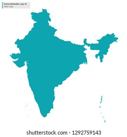 india map vector flat illustration on white background