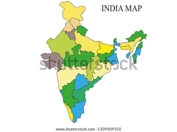 India Map Vector Illustration India Map Stock Vector (Royalty Free ...