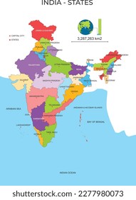 India Map Vector Multi layers