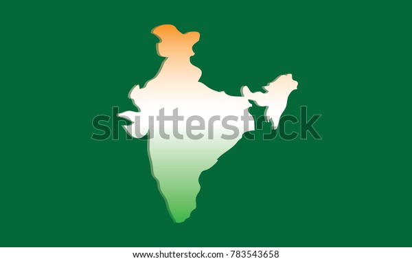 India Map Vector On India Flag Stock Vector (Royalty Free) 783543658 ...