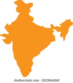 India map vector on orange color white background