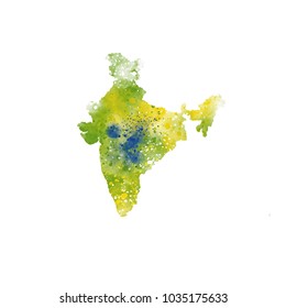 India map water colors Design of flag colors vector Illustration