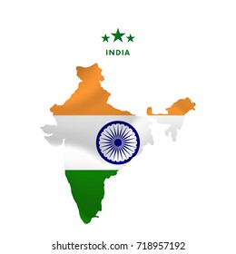 India Map Waving Flag Vector Illustration Stock Vector (Royalty Free ...