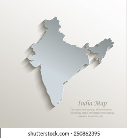 India map white blue card paper 3D vector