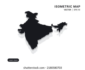 India map white on pink background with 3d isometric vector illustration