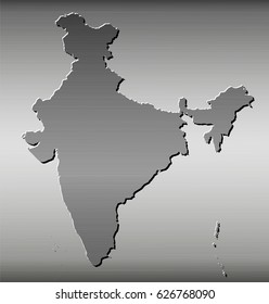 India Map, Wire drawing, Metal 