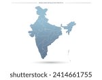 India Map - World Map International vector template with High detailed including grey and blue gradient color and white outline color isolated on white background - Vector illustration eps 10
