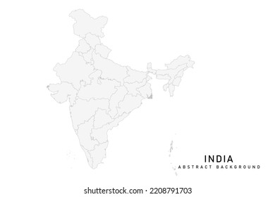 India Map - World Map International vector template with High detailed including grey color and grey line isolated on white background for design - Vector illustration eps 10