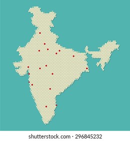 India Modern Pixel Map