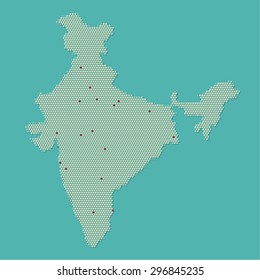 India Modern Pixel Map