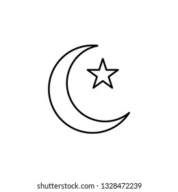 India, moon, star icon. Element of India culture icon. Thin line icon for website design and development, app development. Premium icon