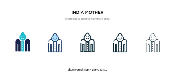 india mother icon in different style vector illustration. two colored and black india mother vector icons designed in filled, outline, line and stroke style can be used for web, mobile, ui