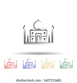 India multi color style icon. Simple thin line, outline vector of travel icons for ui and ux, website or mobile application