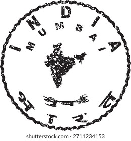 India Mumbai Round Seal Map Design