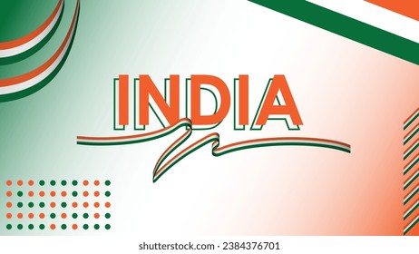 India national day republic day banner background with ribbon and flag