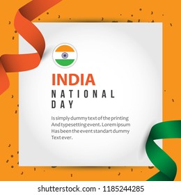 India National Day Vector Template Design Illustration