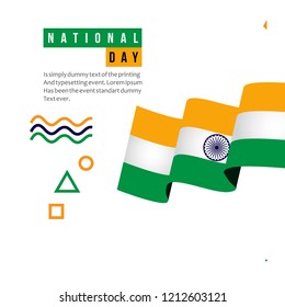 India National Day Vector Template Design Illustration