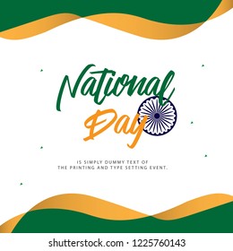 India National Day Vector Template Design Illustration