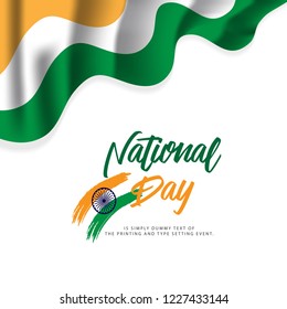 India National Day Vector Template Design Illustration