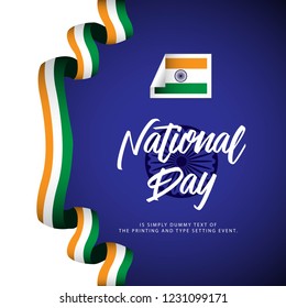 India National Day Vector Template Design Illustration