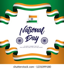 India National Day Vector Template Design Illustration