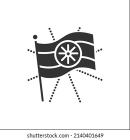  India National flag glyph icon. Happy Independence Day of india. National identity symbol. Indian culture, esthetics, traditions and customs.Filled flat sign. Isolated silhouette vector illustration