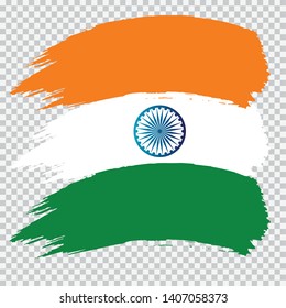 INDIA national flag slpash brush vector on transparent background